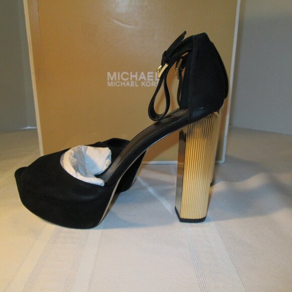 Michael Kors Paloma Metallic Block-Heel Sandals Sz 11M NIB - Picture 9 of 14